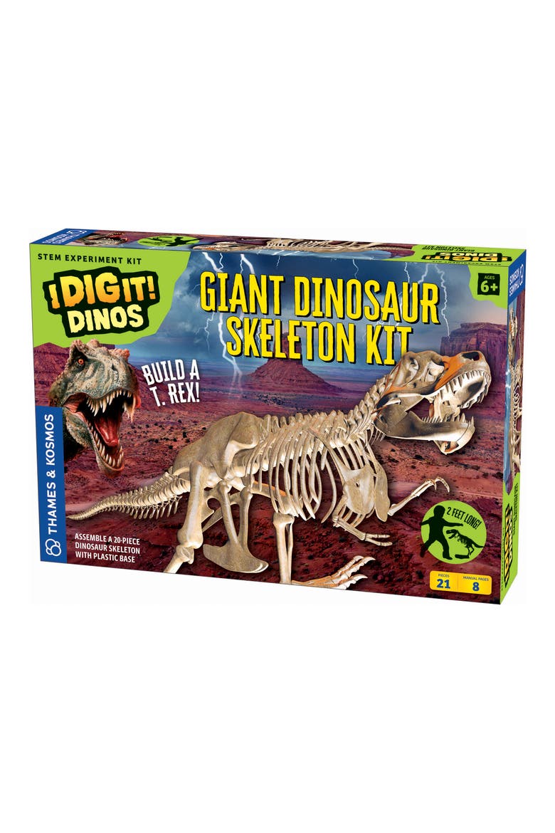 I Dig It! 21-Piece Giant T-Rex Skeleton Kit, Main, color, BEIGE