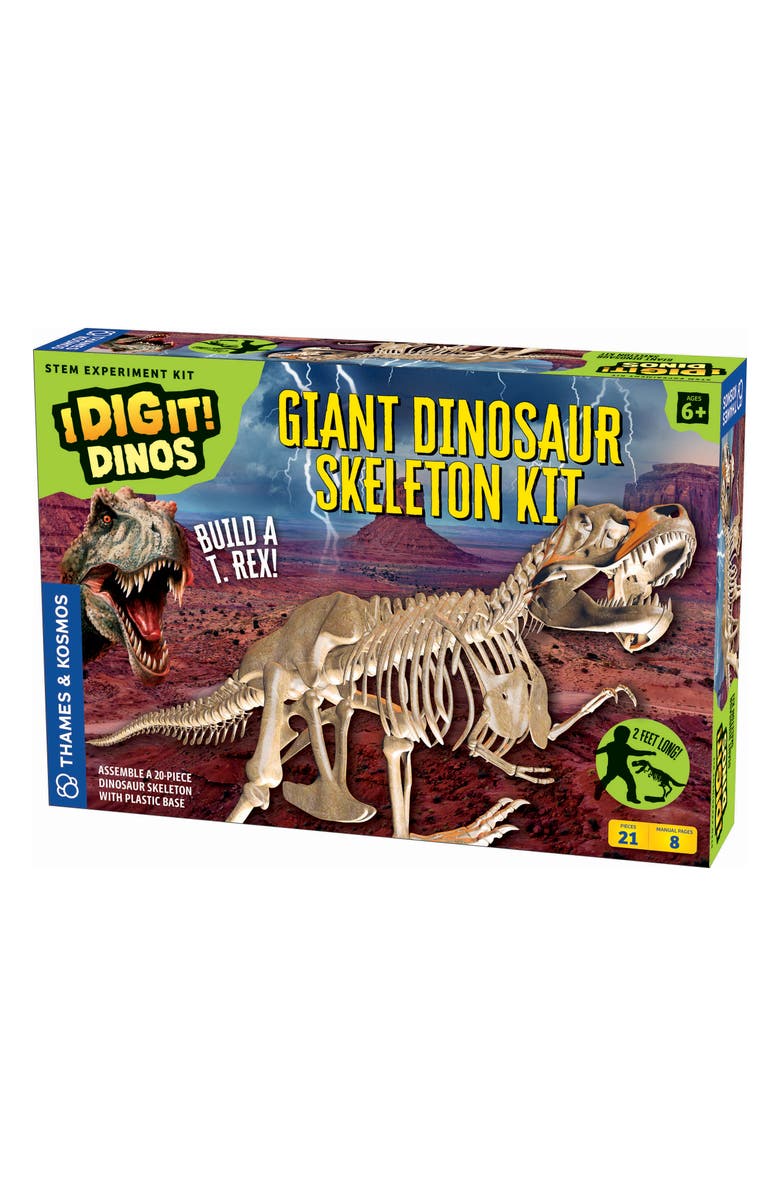 Thames & Kosmos I Dig It! 21-Piece Giant T-Rex Skeleton Kit, Main, color, 