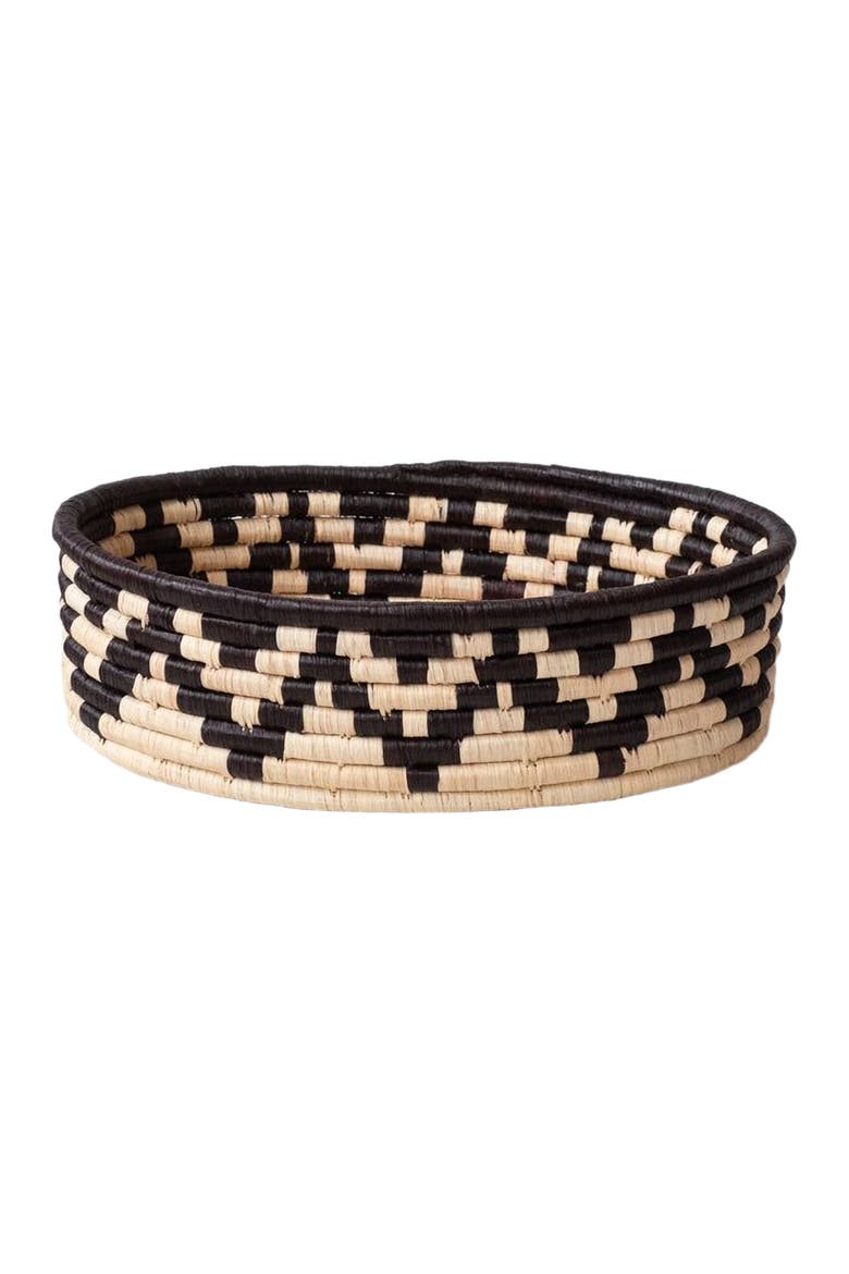Zig Zag Bread Basket, Main, color, Black, Beige