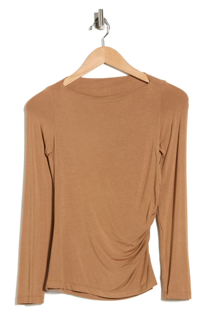 Renee C Boat Neck Knit Top, Main, color, Caramel
