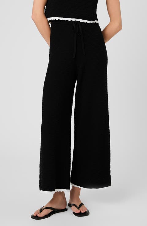 Teddy Diamond Knit Wide Leg Crop Pants