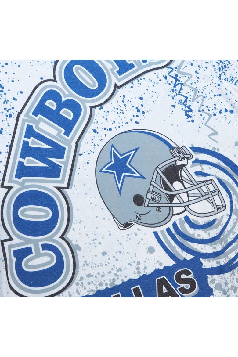 Men's Mitchell & Ness White Dallas Cowboys Team Burst Sublimated T-Shirt, Alternate, color, White
