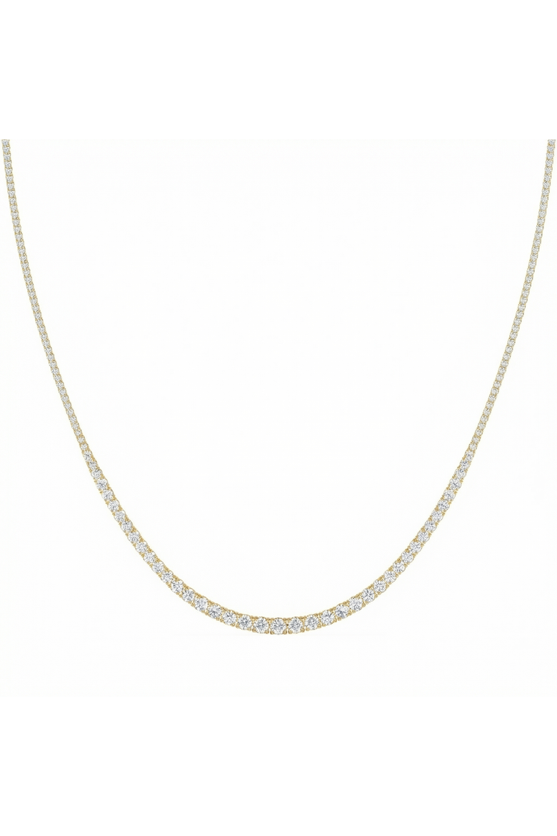 10Ct Graduated Diamond Tennis Necklace Lab Grown 14k Gold 18", Main, color, Yellow Gold