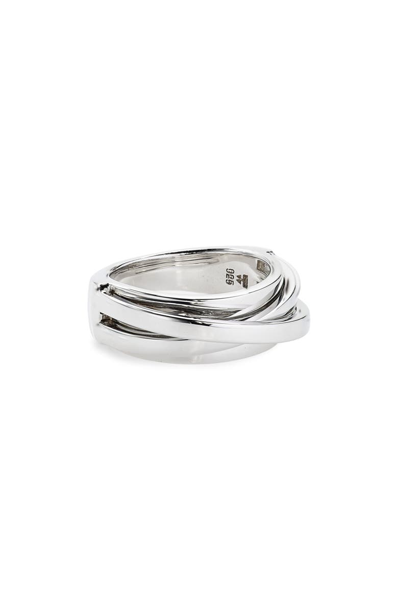Tom Wood Slim Orb Duo Sterling Silver Ring, Main, color, 