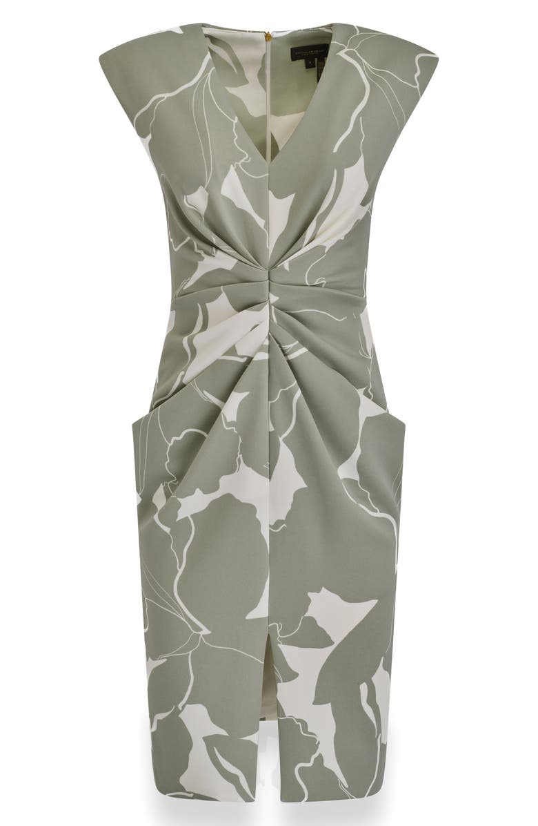 Donna Karan New York Gathered Sleeveless Sheath, Alternate, color, Weathered Sage