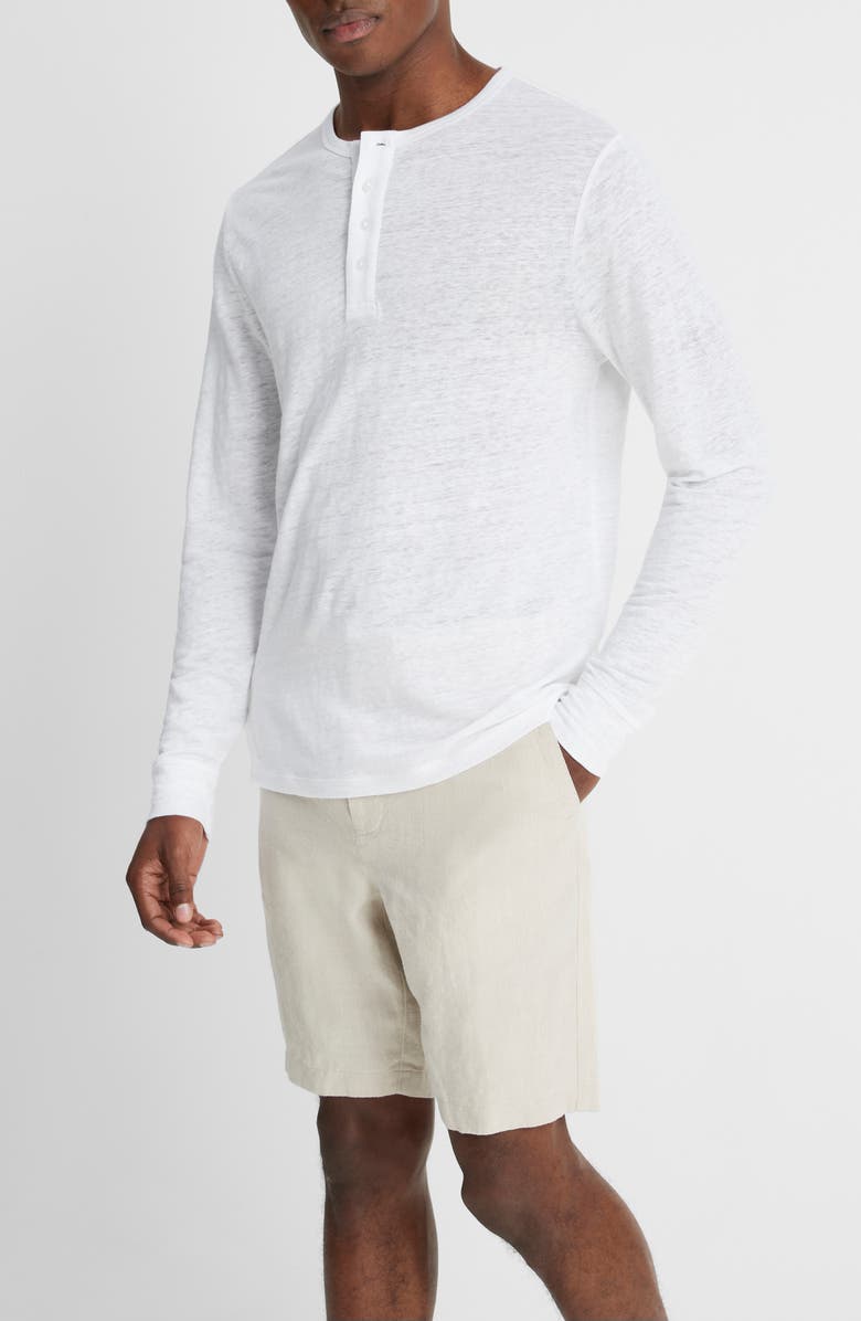 Vince Long Sleeve Linen Henley, Alternate, color,