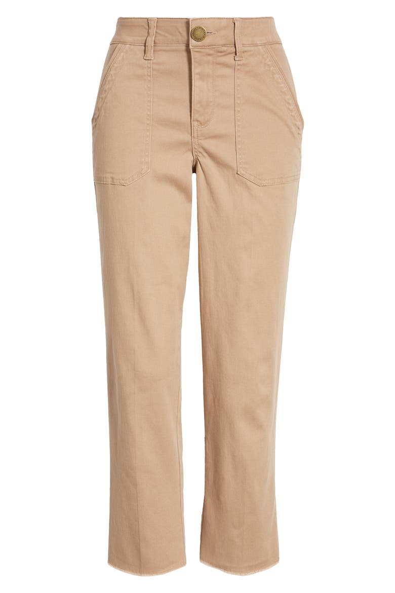 'Ab'Solution Patch Pocket High Waist Crop Straight Leg Pants (Nordstrom Exclusive), Alternate, color, PEANUT BUTTER