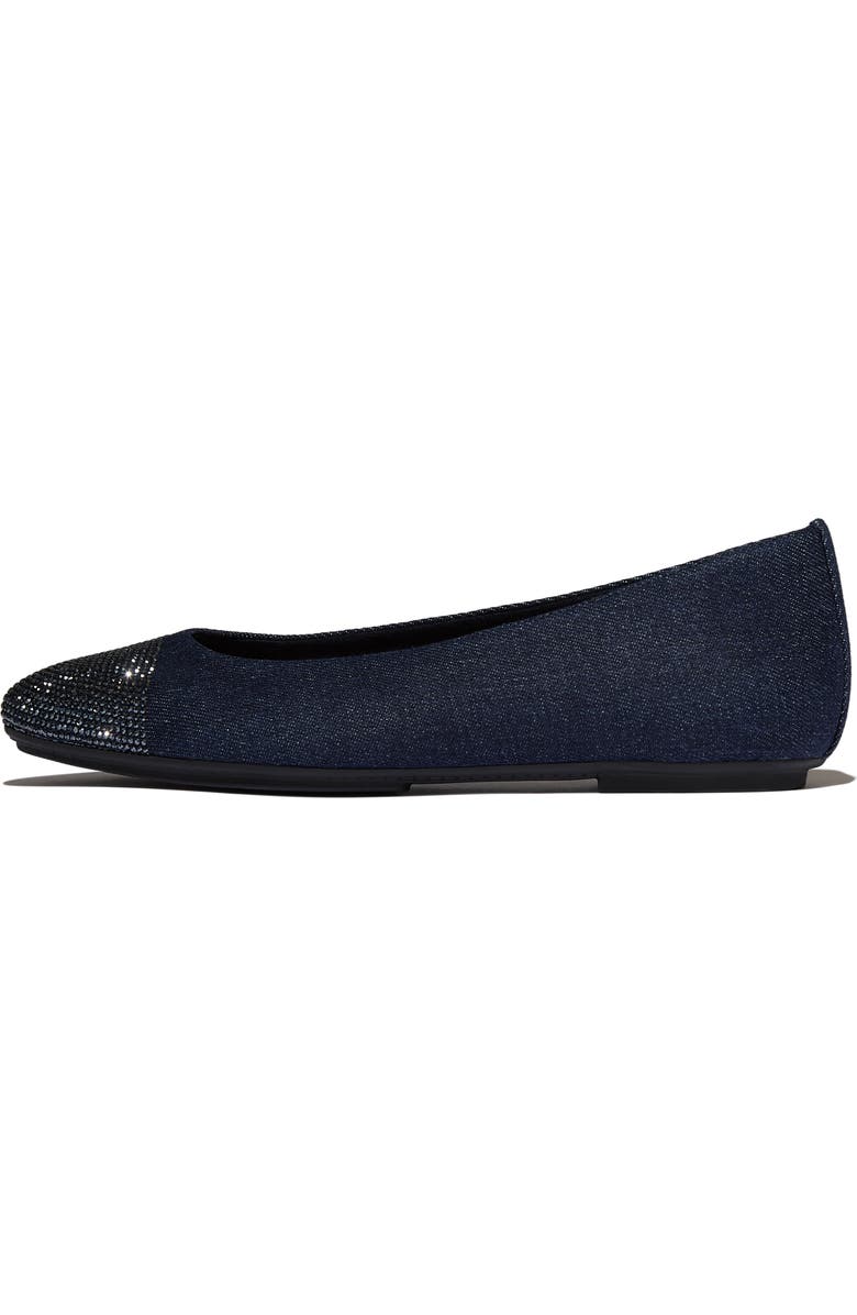 FitFlop Delicato Crys Cap-Toe Ballet, Alternate, color, Dark Denim
