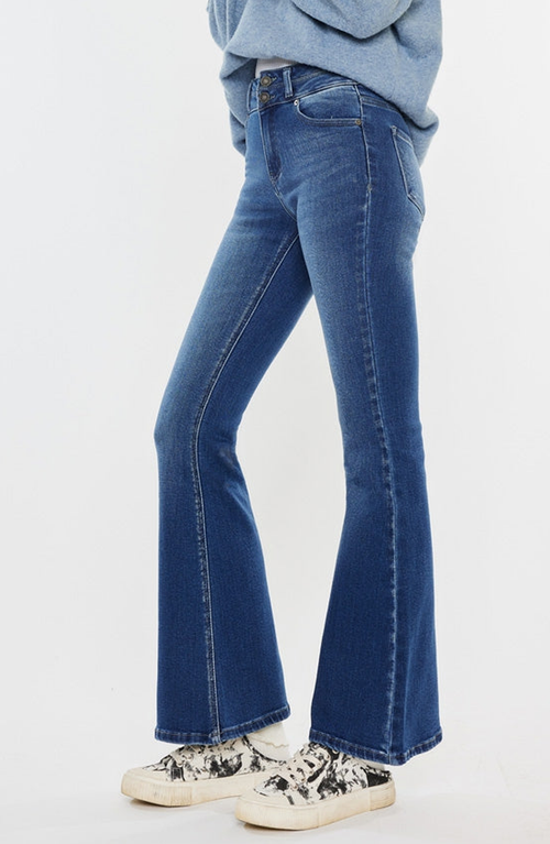 Kancan Vida High Rise Flare Jeans In Medium Wash
