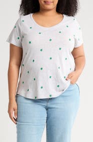 Lucky Brand Embroidered Cotton T-Shirt