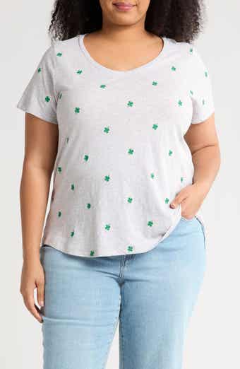 Lucky Brand Embroidered Cotton T-Shirt