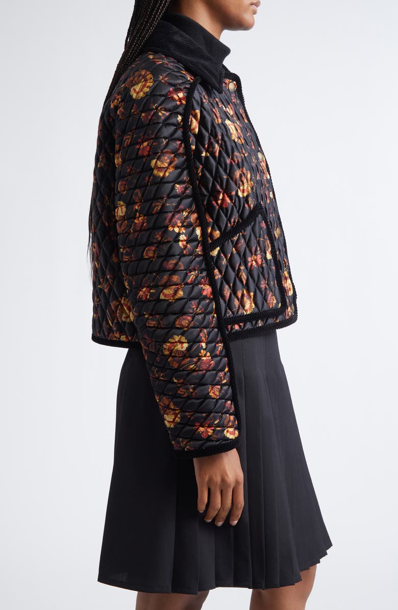 Burberry Crop Quilted Nylon Floriston Jacket, Alternate, color, Crimson Red Ip Pat