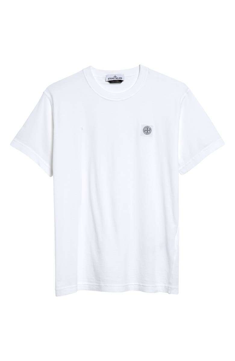 Stone Island Logo Patch Cotton T-Shirt, Alternate, color, White