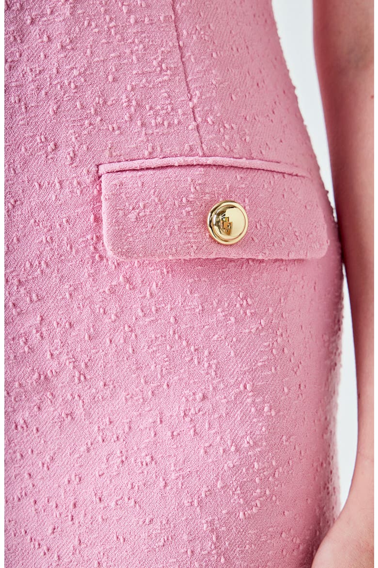 Tweed Button-Up Minidress, Alternate, color, PINK