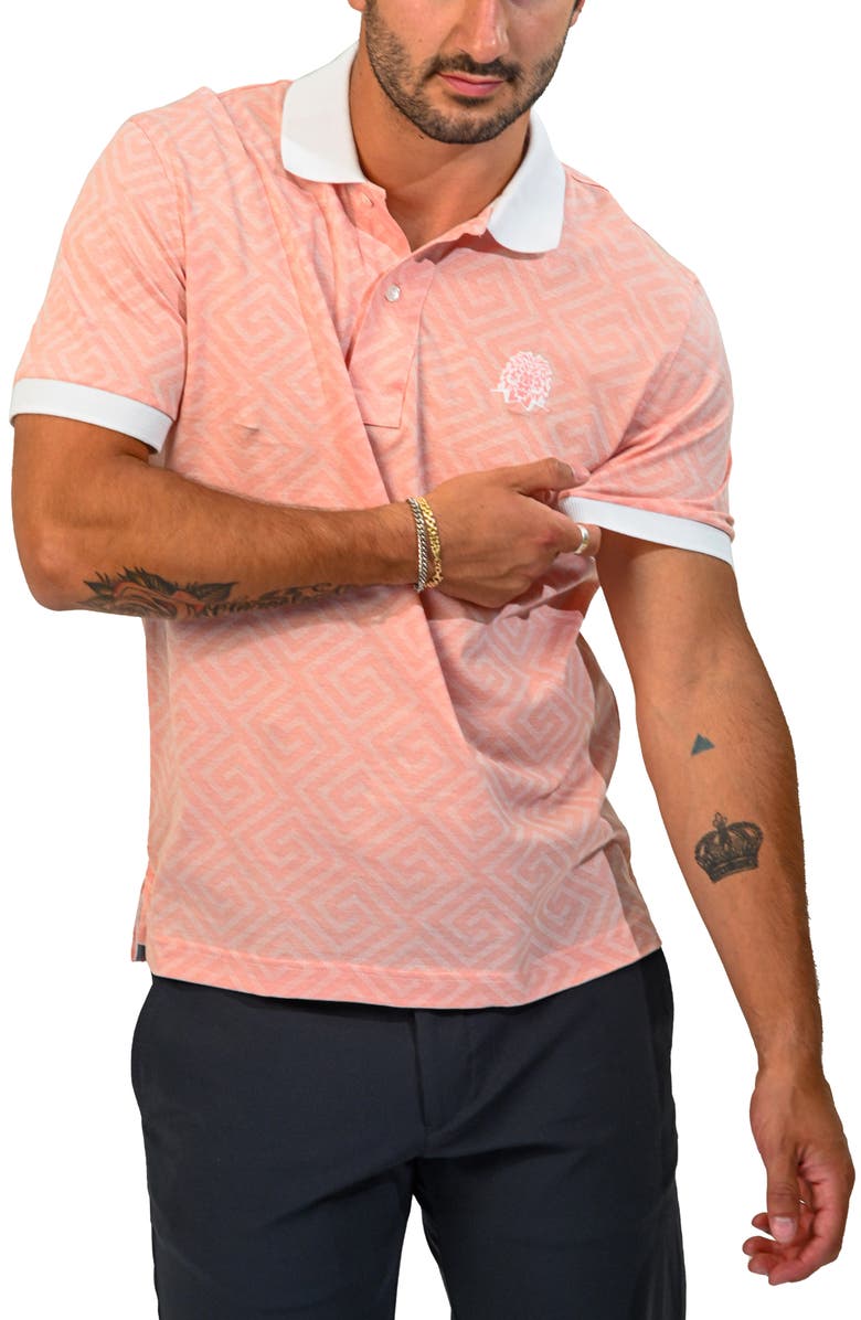 Maceoo Mozartdiagonaltip Peach Cotton Polo, Alternate, color, Orange