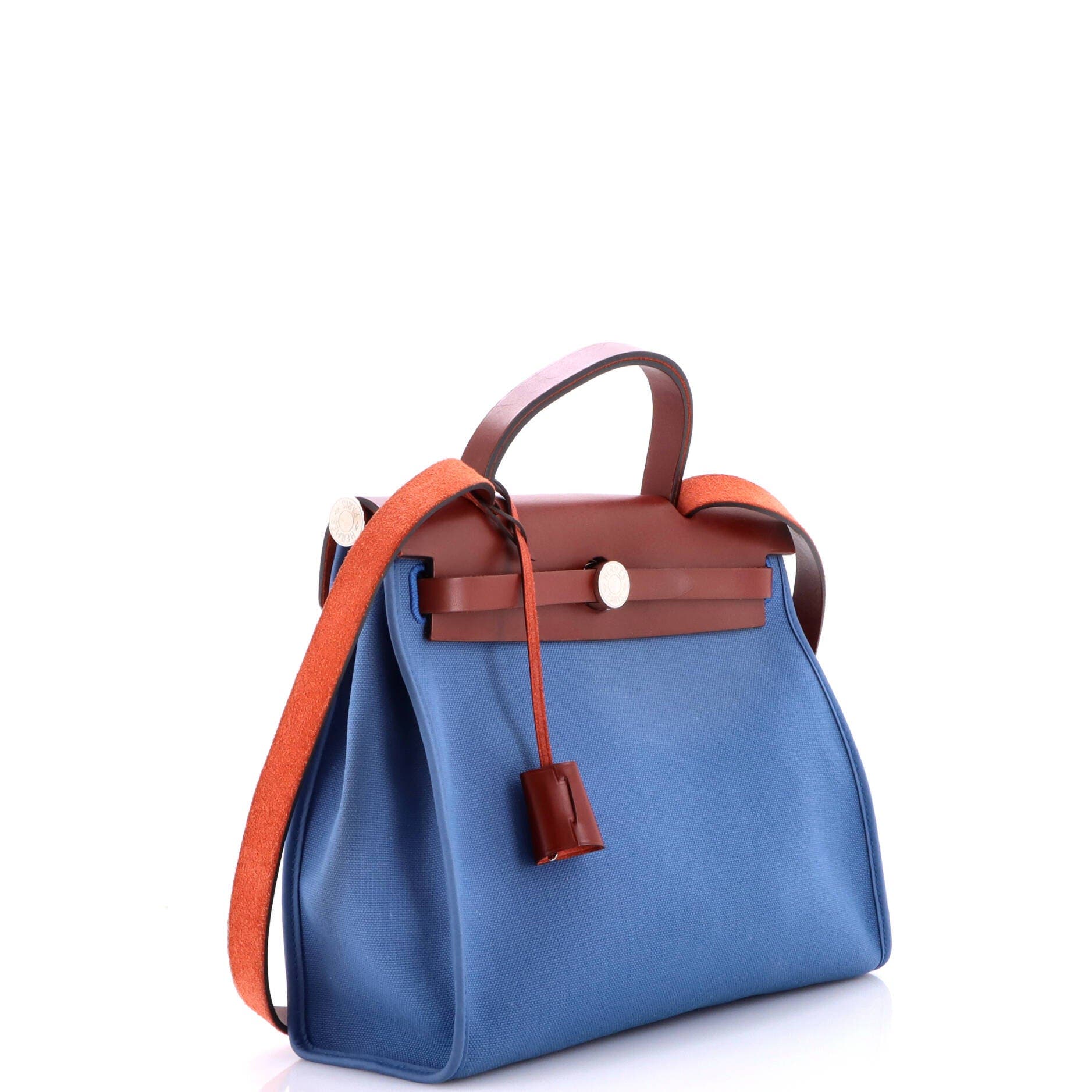 Herbag Zip Leather and Toile 31, Alternate, color, Blue