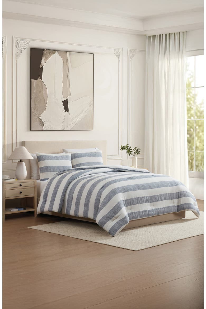 Lawson 3-Piece Comforter Set, Alternate, color, WHITE/ NAVY