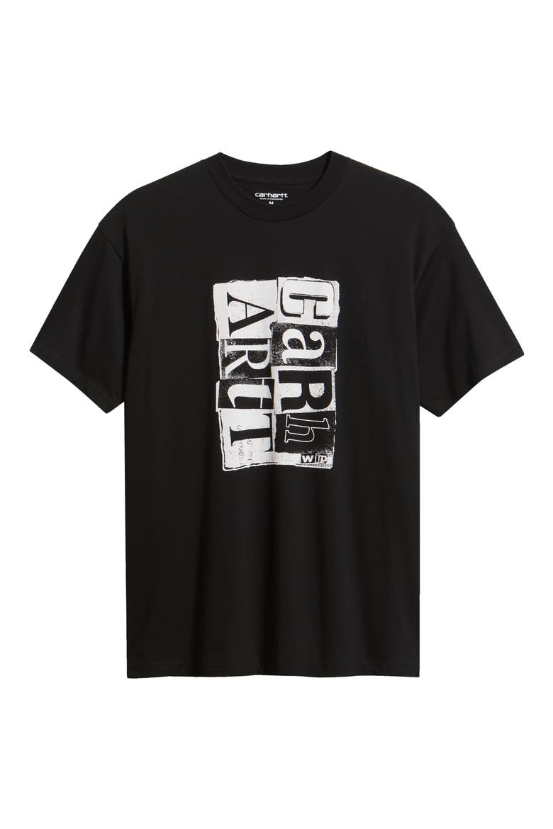 Moving Letterpress Cotton Graphic T-Shirt, Alternate, color, BLACK