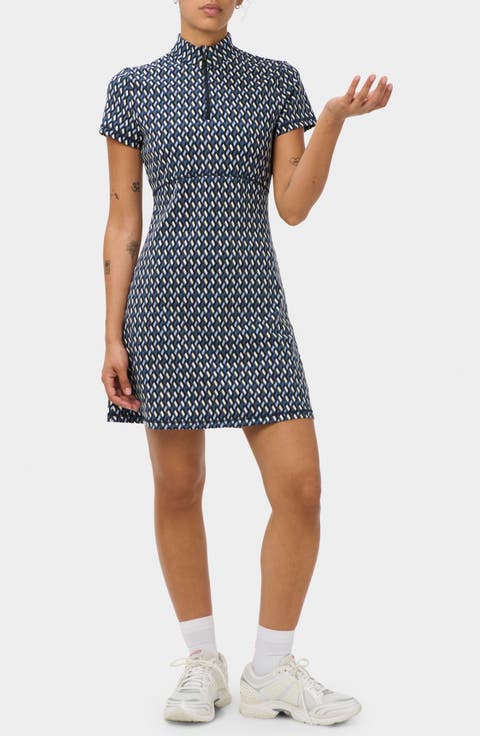 Power Tennis Quarter Zip Minidress