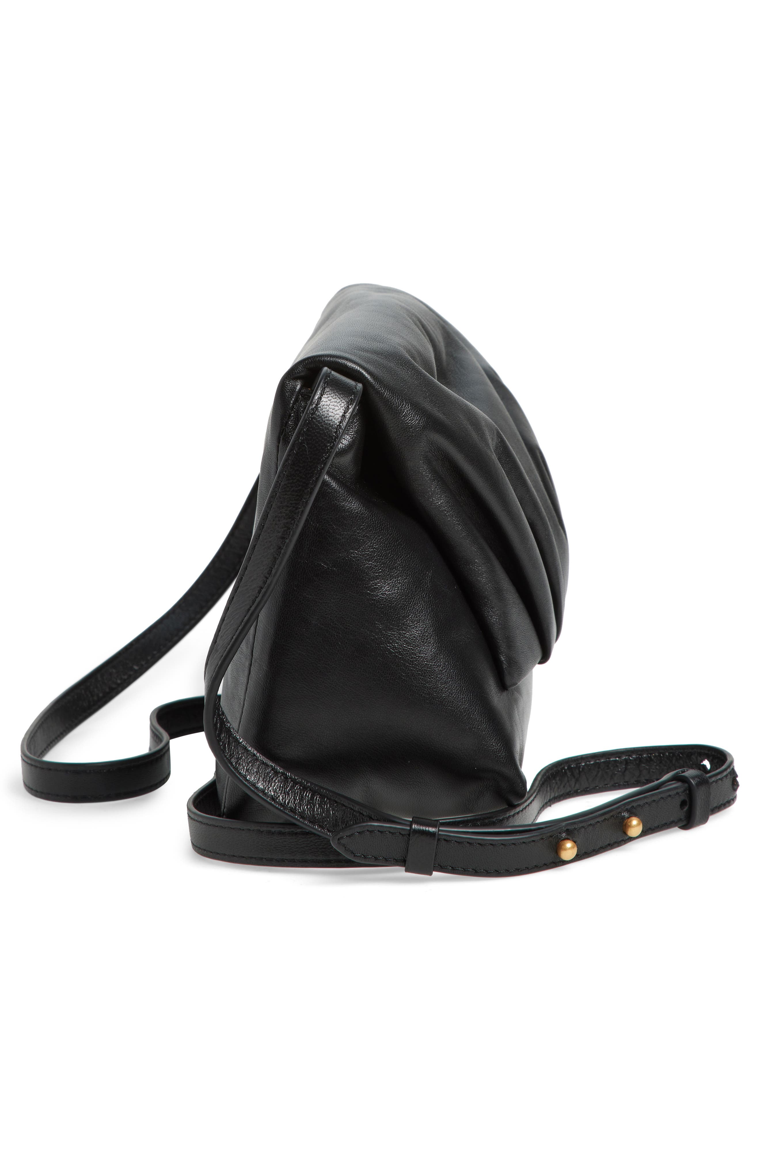 Dries Van Noten Medium Pleated Leather Shoulder Bag, Alternate, color, 