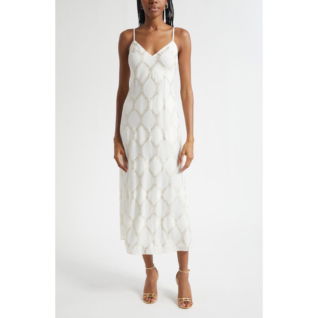 Ramy Brook Lynn Metallic Knit Dress In White