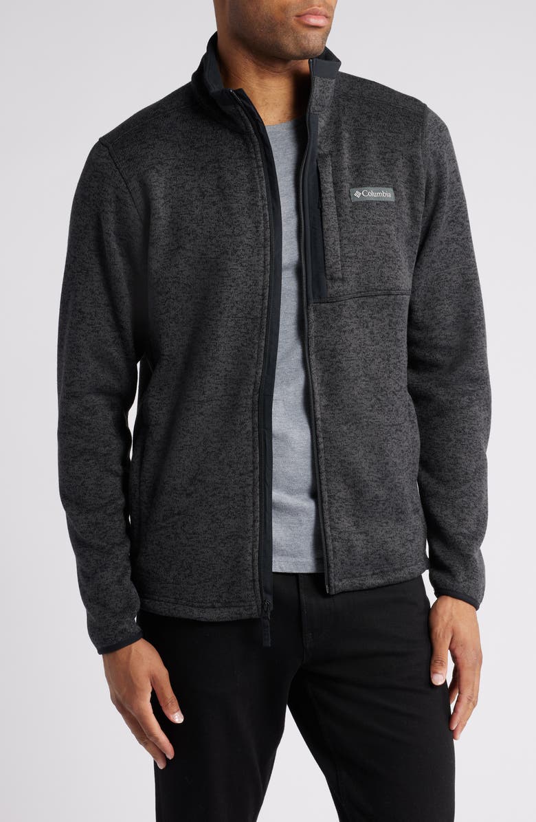 Columbia Sweater Weather Fleece Jacket, Main, color, Black Heather