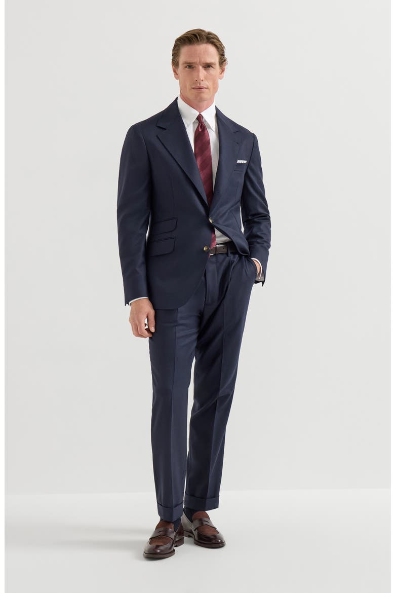 Virgin wool flannel deconstructed Cavallo blazer, Alternate, color, Blue