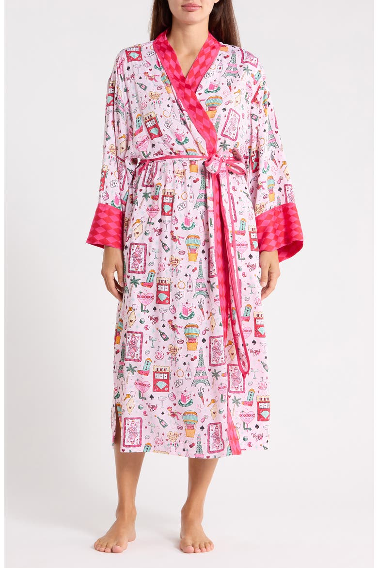 Satin Robe, Main, color, LUCKY PINK