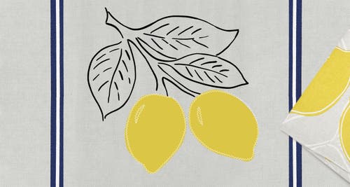 C & F Home C&f Home Lemon Stripe Placemats Set Of 6 Yellow Elegant Painting, 14" X 20" In Multi