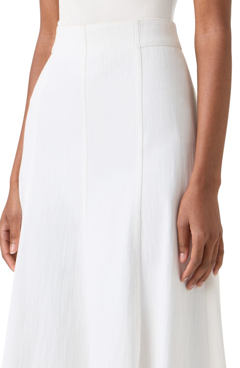 Akris punto Stretch Denim A-Line Midi Skirt, Alternate, color, Cream