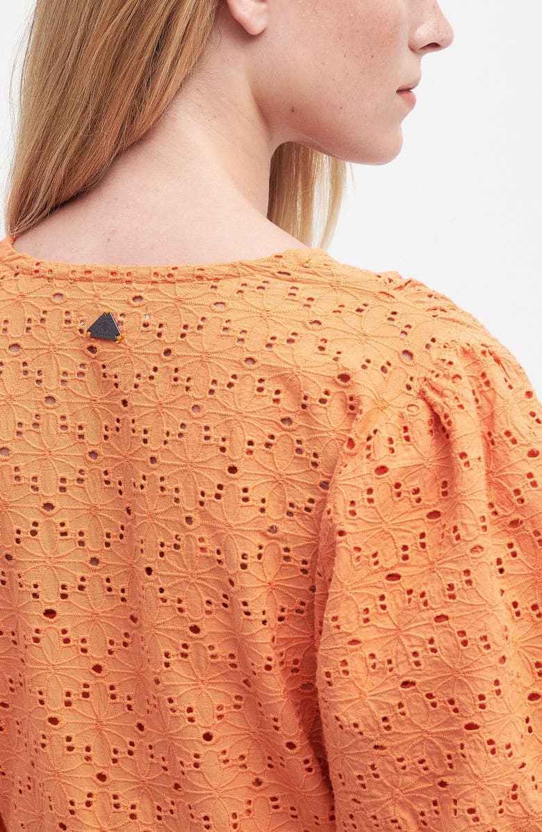 Barbour Kelley Eyelet Cotton Midi Dress, Alternate, color, 