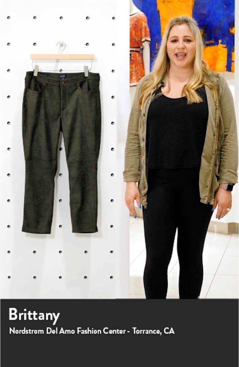 Alina Split Hem Faux Suede Ankle Skinny Jeans, sales video thumbnail