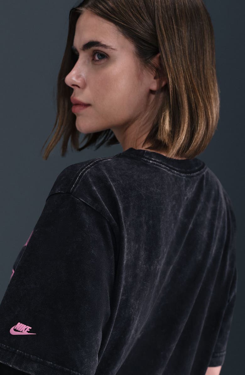 Nike Swoosh Short Sleeve T-Shirt, Alternate, color, Black