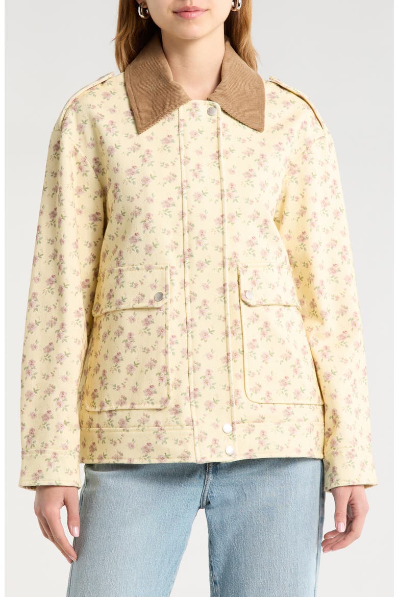 Floral Print Chore Coat, Alternate, color, BUTTER FLOWER