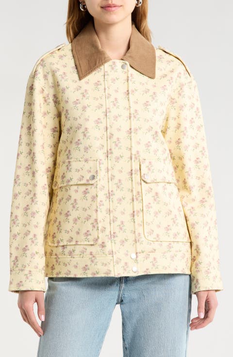 Floral Print Chore Coat