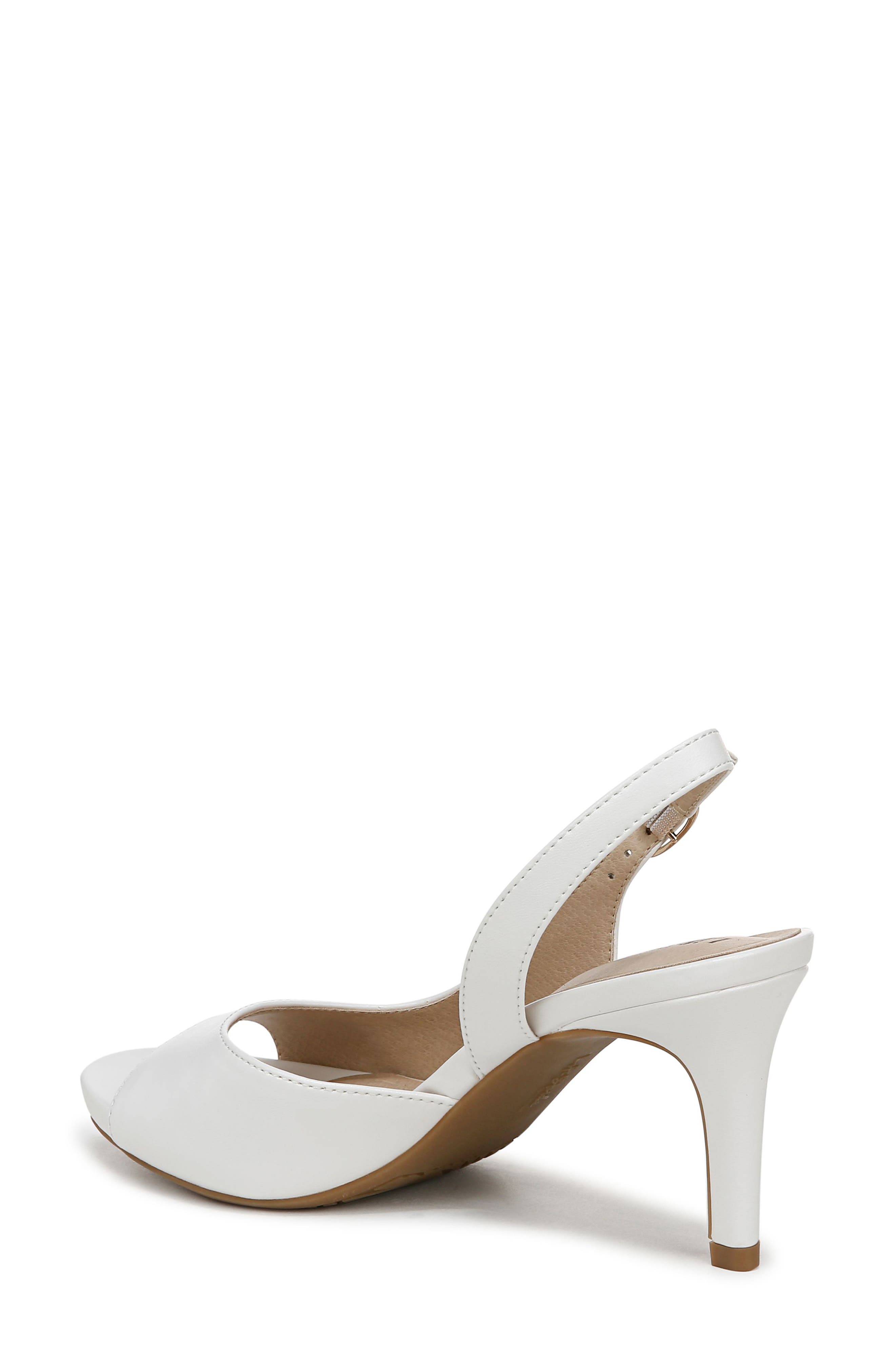 LifeStride Teller Slingback Peep Toe Pump - Wide Width Available, Alternate, color, White
