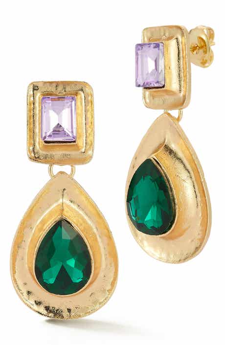 Cubic Zirconia Statement Drop Earrings