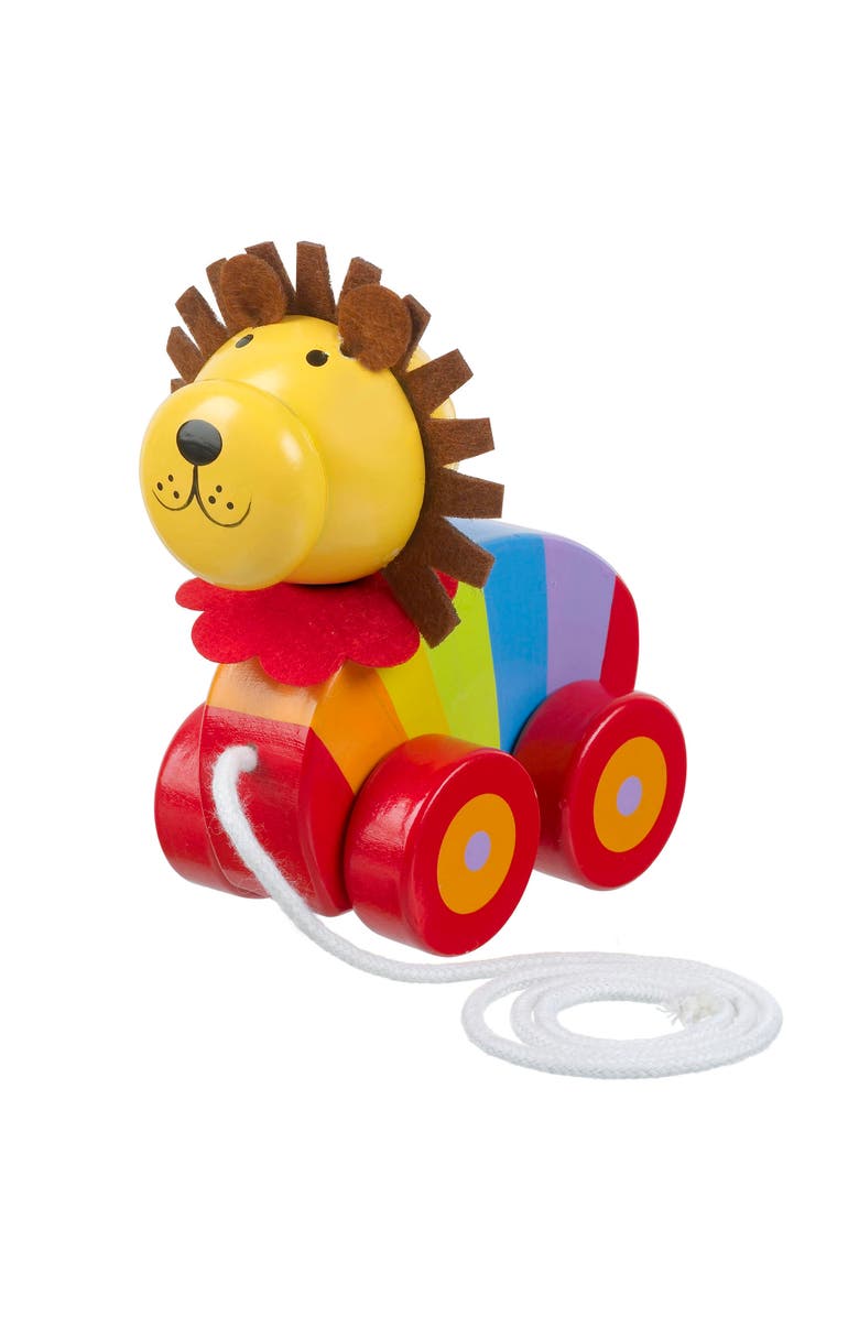 ORANGE TREE TOYS Pull Along Lion Wooden Toy, Ages 1+, Main, color, Multicolored