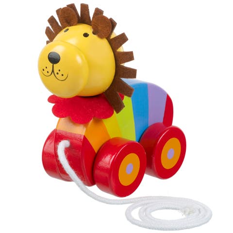 Pull Along Lion Wooden Toy, Ages 1+