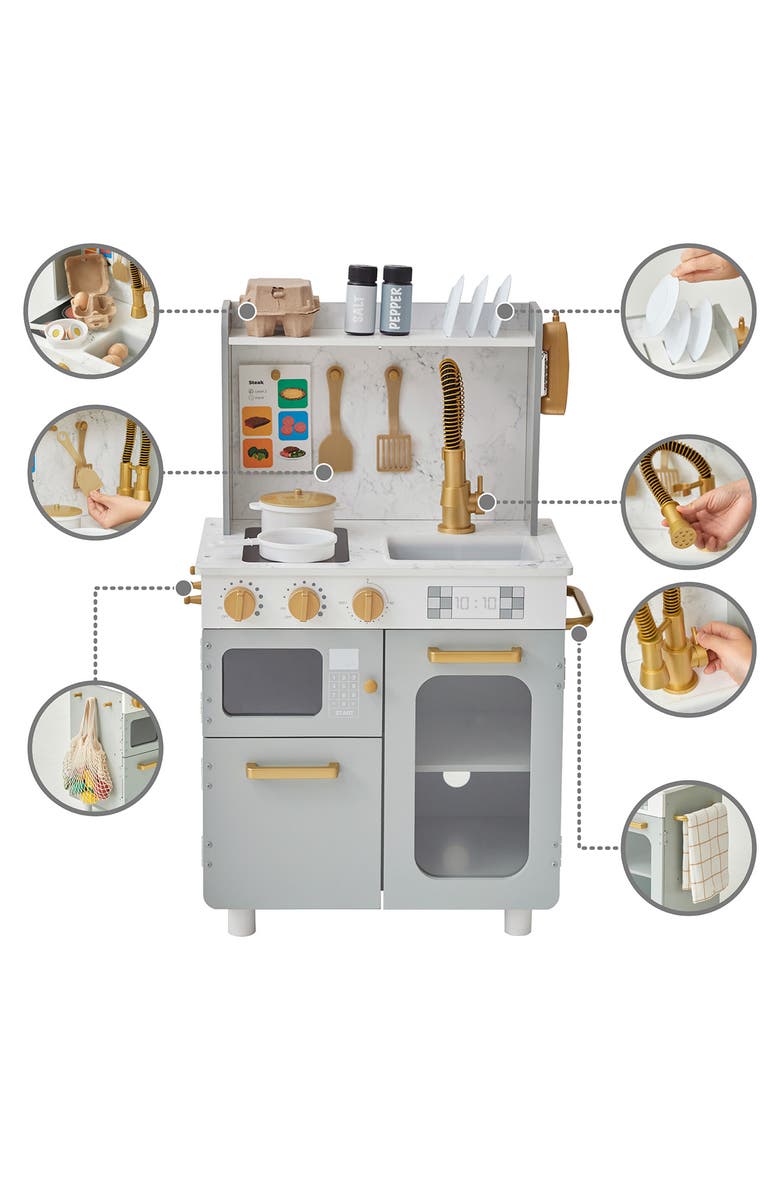Teamson Kids Chef Memphis Kitchen Playset, Alternate, color, Gray/ Gold