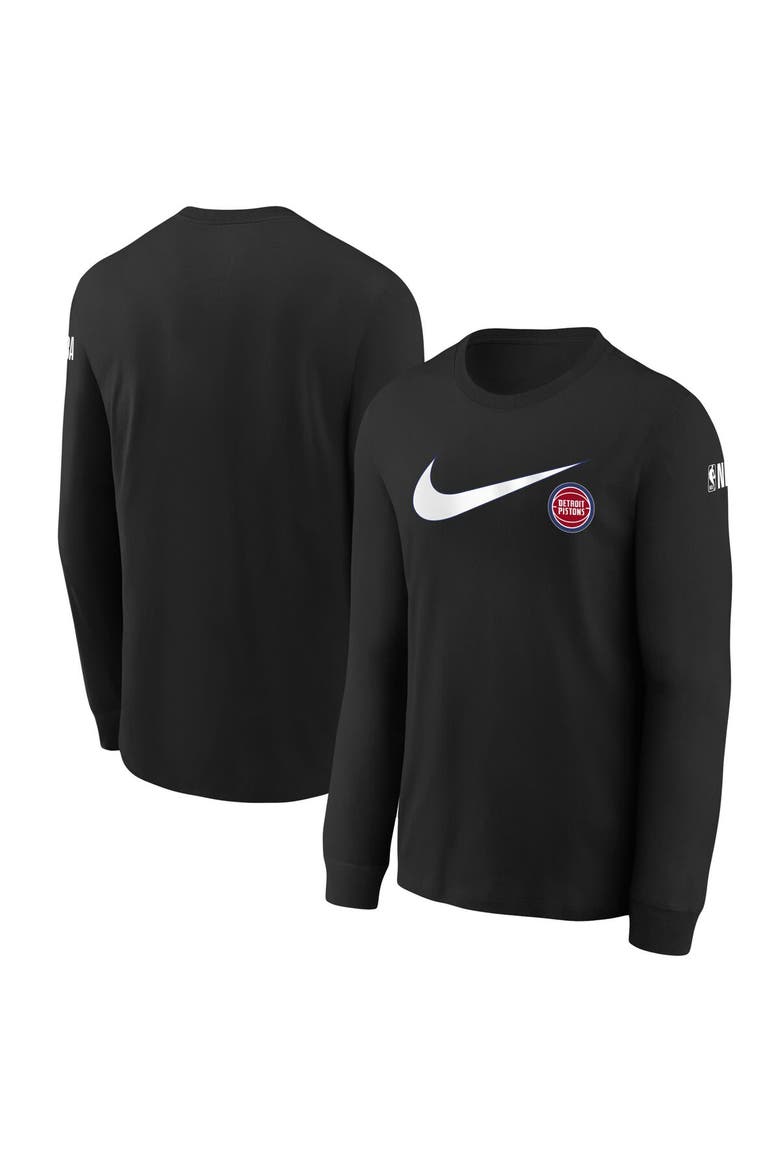 Youth Nike Black Detroit Pistons Swoosh Long Sleeve T-Shirt, Alternate, color, Black