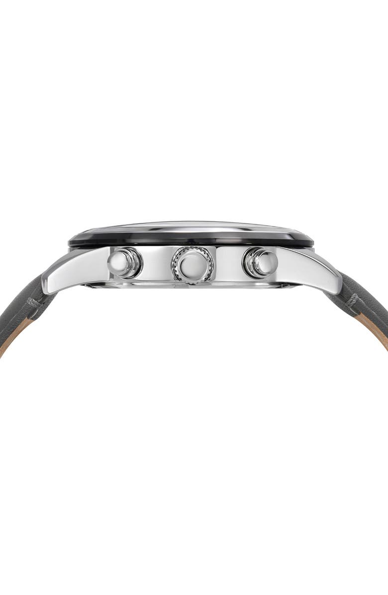 PORSAMO BLEU Men's Arthur Chronograph Leather Strap Watch, 44mm, Alternate, color, Grey