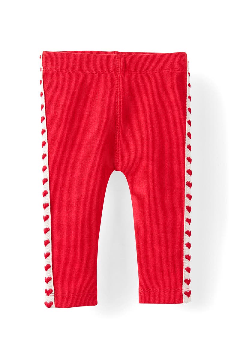 Cotton On Kids Baby Essential Rib Legging, Main, color, Varsity Red Heart Trim