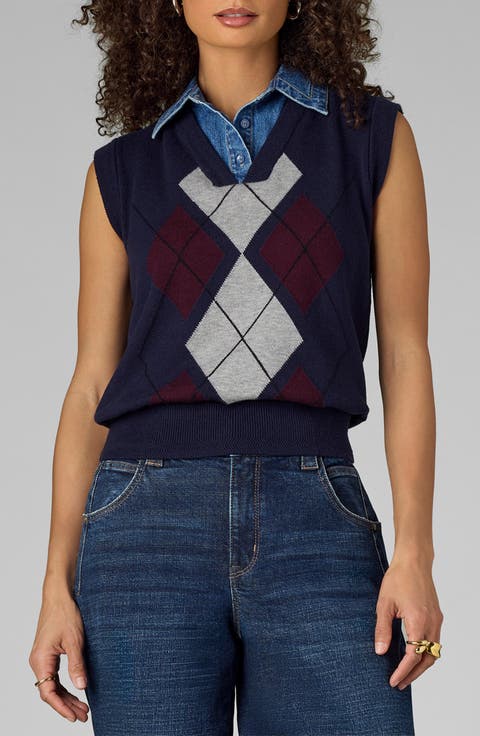 Layered Look Sweater Vest