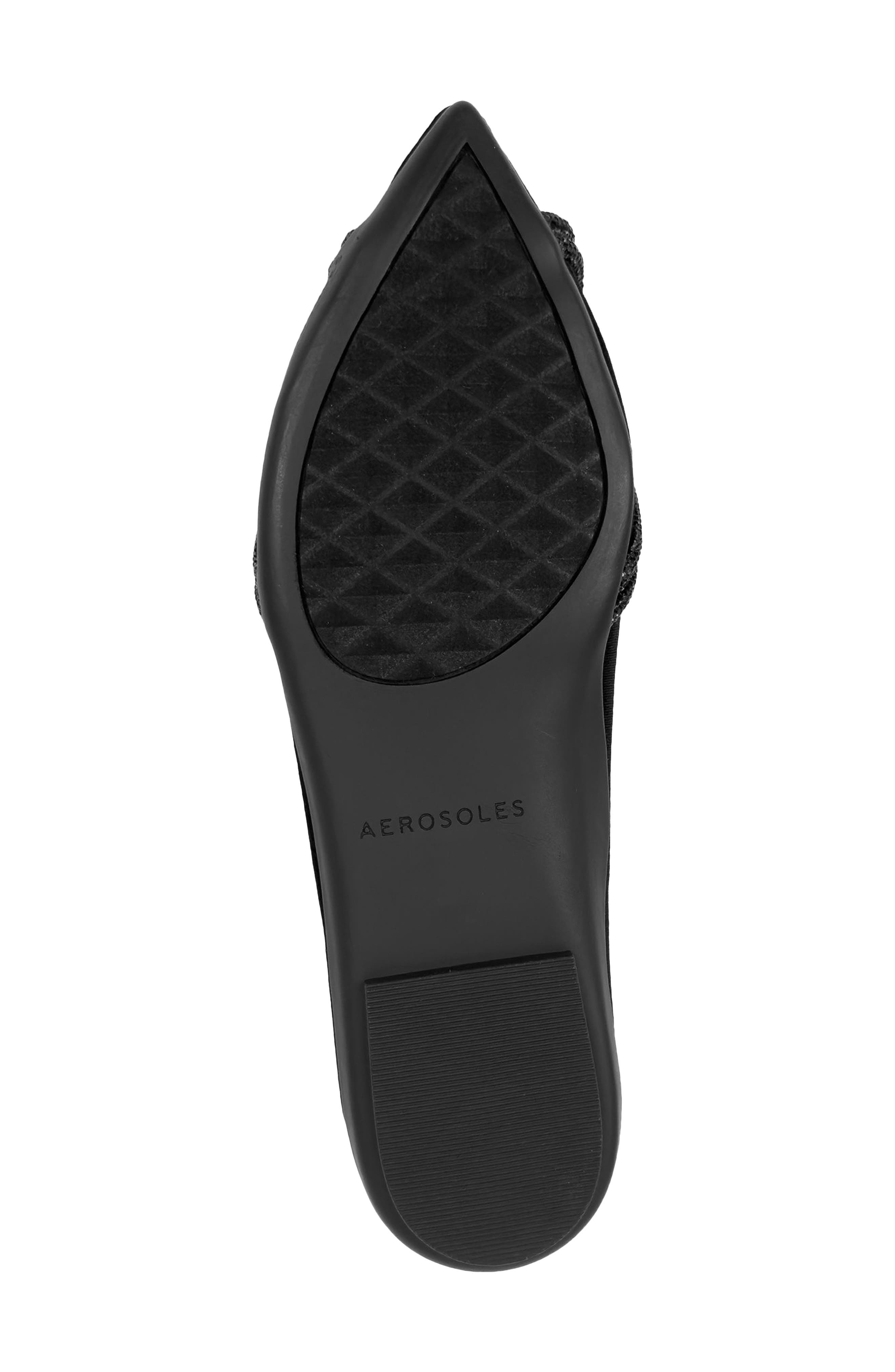 Aerosoles Damir Suede Crystal Embellished Flat, Alternate, color, Black Velvet