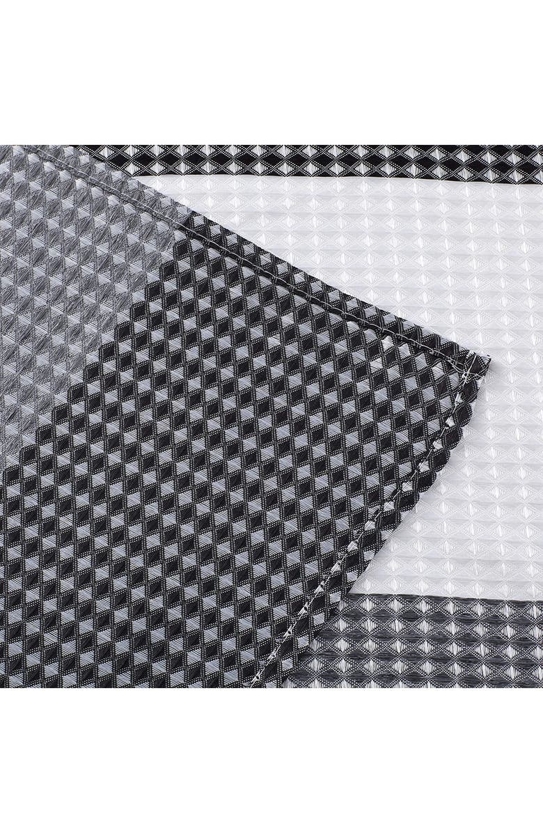 DAINTY HOME Shades Ombré Waffle Texture Shower Curtain, Alternate, color, Black