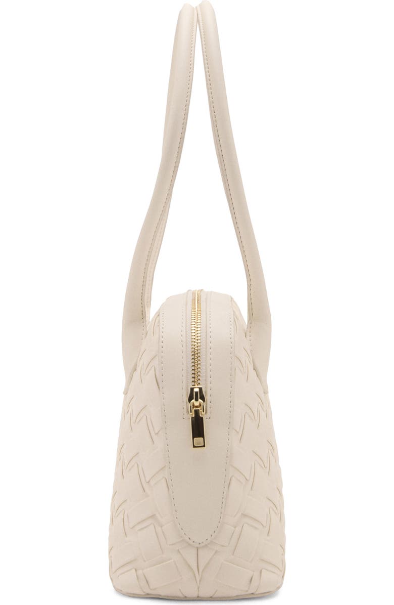 MANGO Braided Faux Leather Bowling Bag, Alternate, color, Off White