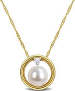Julianna B. Cultured Pearl & Lab-Grown Diamond Necklace 10k