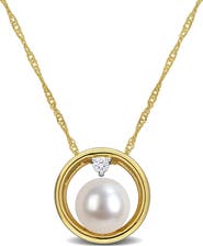 Julianna B. Cultured Pearl & Lab-Grown Diamond Necklace 10k