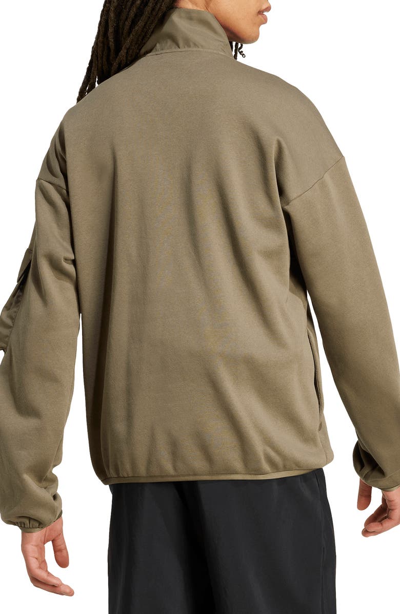 adidas City Tech Utility Half Zip Sweatshirt, Alternate, color, Olive Strata